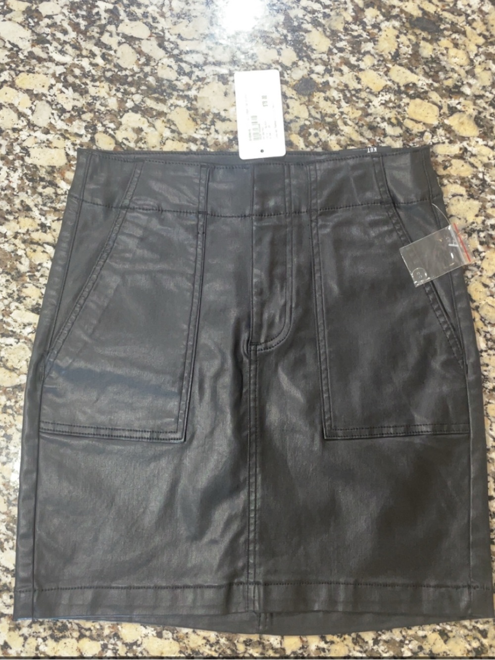 Kut from the Kloth Black Faux Leather Mini Skirt